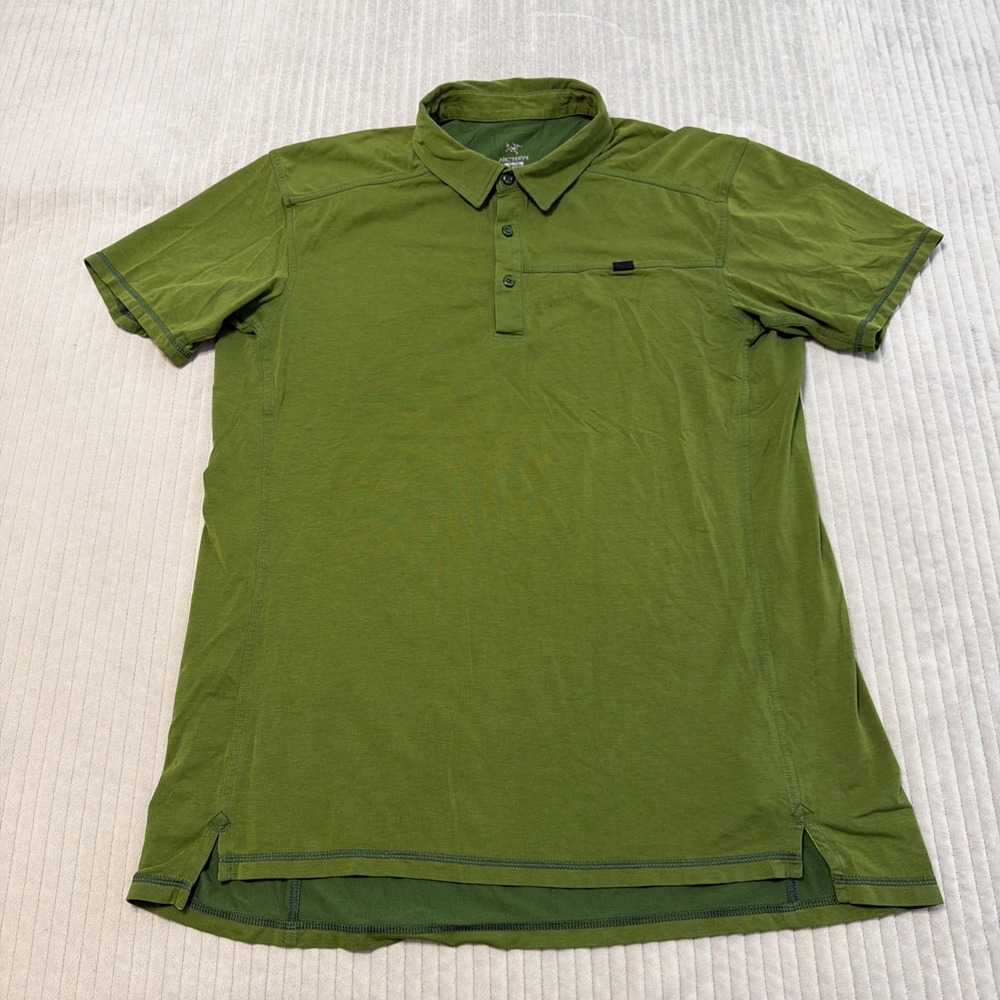 Arc'teryx Captive SS Polo Shirt Men's XLarge Green Relaxed Fit Stretch